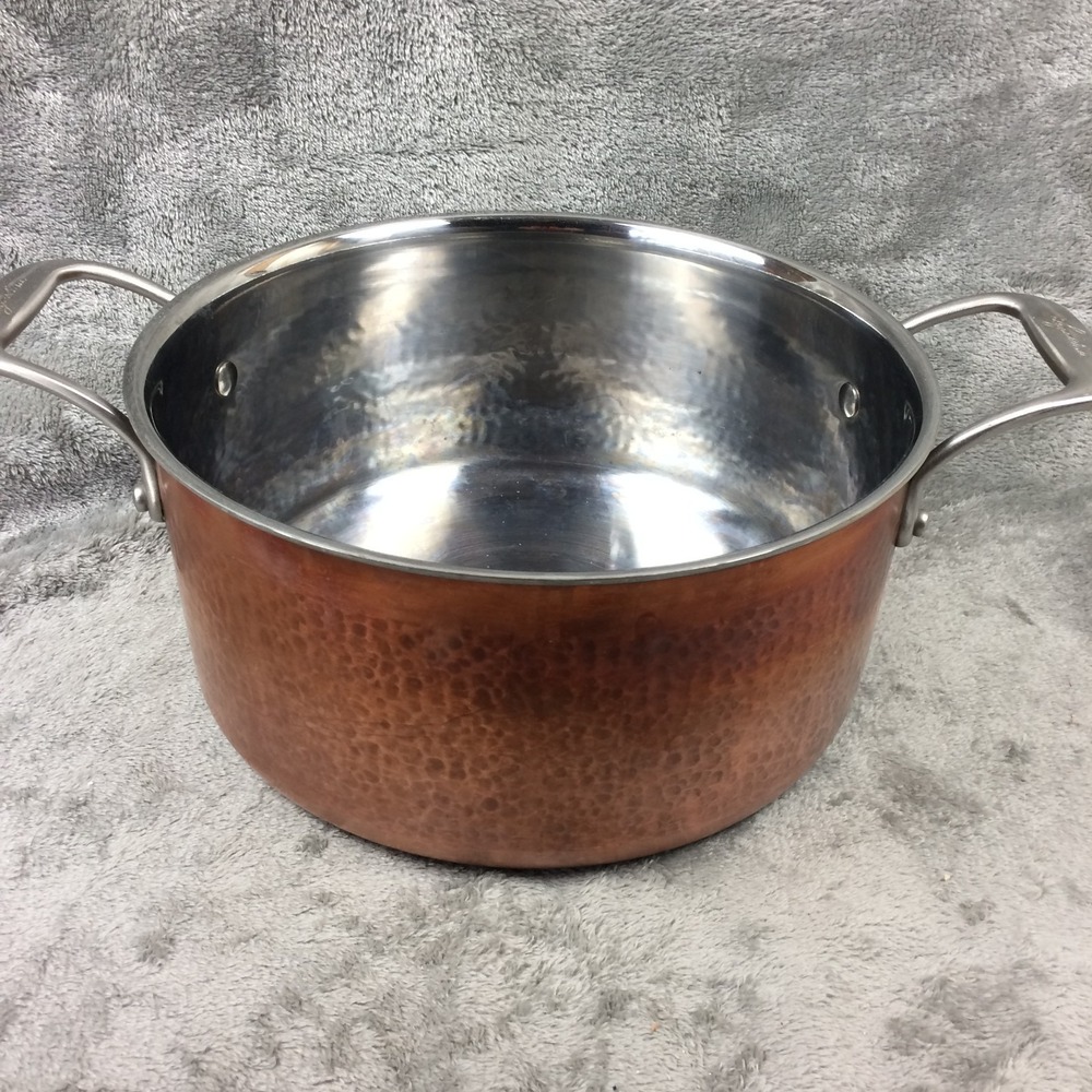 Lagostina 5.3L Hammered Copper Saucepan Stainless 24cm Casserole Cookware